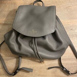 Kate Spade Gray Leather Backpack